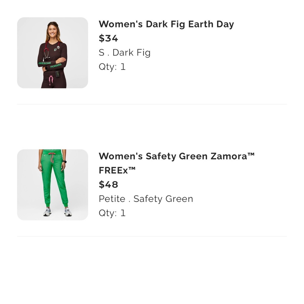 Figs top + pants